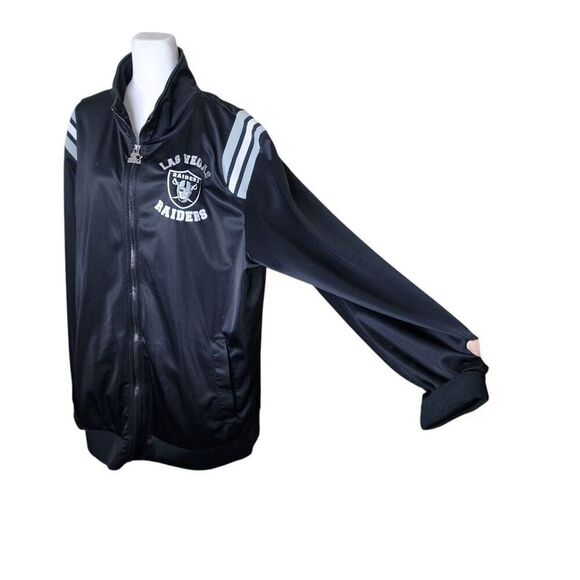 Starter Las Vegas Raiders Zip Up Sports Track Jacket Football Men Size XXL Black - Picture 3 of 12